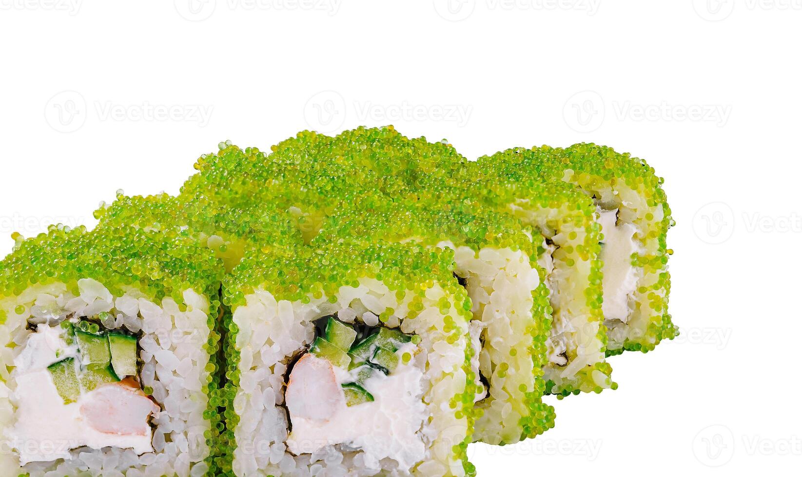 Spicy gambas tobiko roll x8